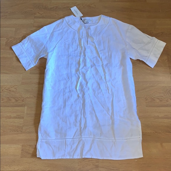 NWT LK Bennett White Linen Tunic Dress, Size Small - Picture 2 of 15